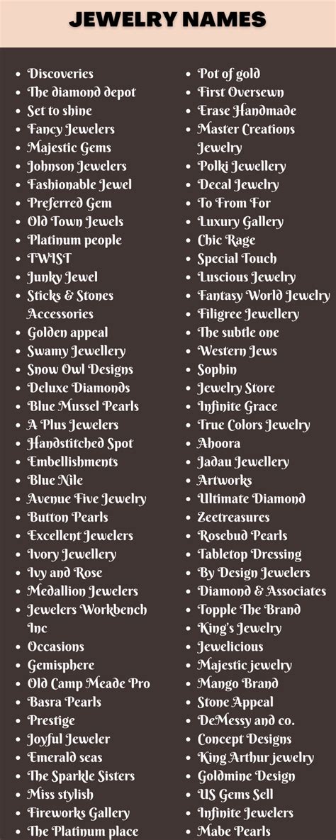 collection of jewellery - jewellery collection name ideas.